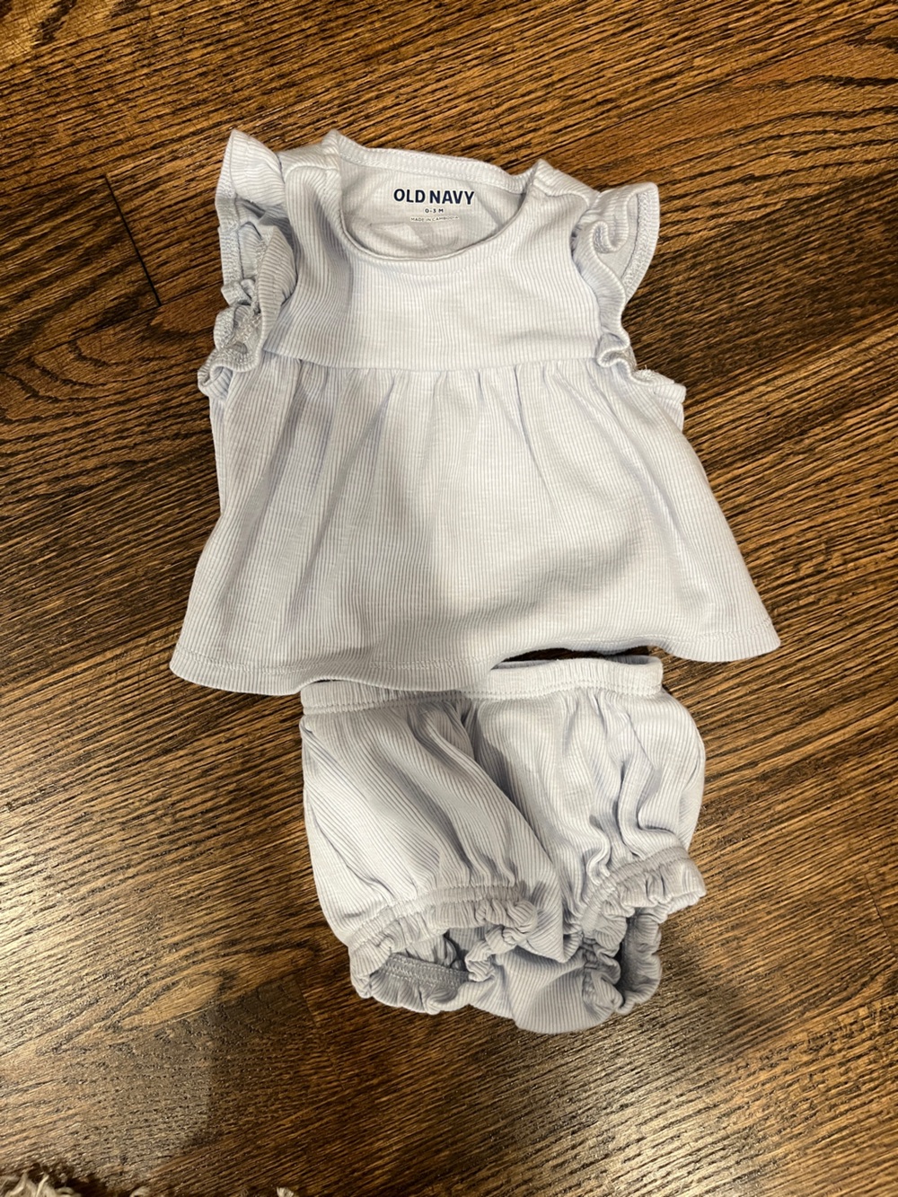 Old Navy Light Blue Ruffle Sleeve Top & Bloomers Set